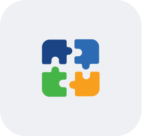 puzzle tout usage Illustration d'un puzzle avec 4 pièces qui s'imbriquent