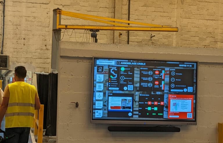 Metso Outotec : des wallboards digitaux pour “aligner” l’ensemble de sa production 6 Ecran de rituel assemblage chez Metso