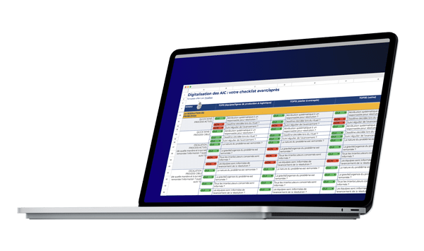 mailchecklist-audit-aic ordinateur affichant une checklist