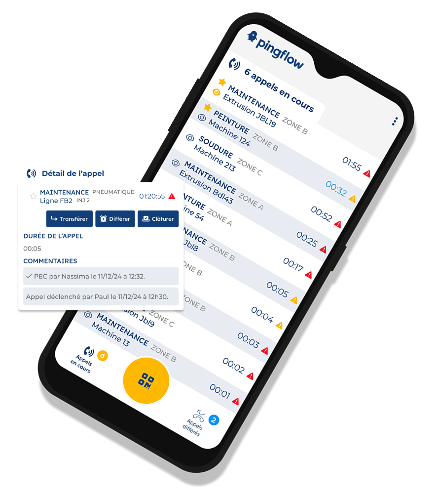aperçu application andon Aperçu de l'application mobile andon