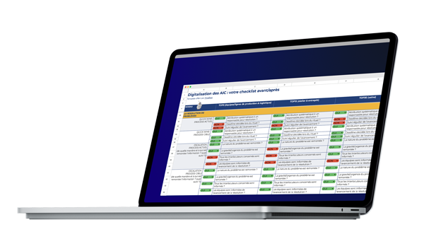 ordinateur affichant une checklist