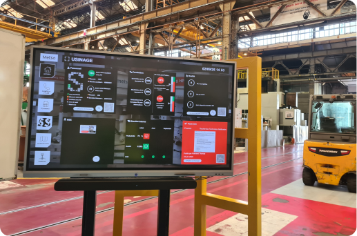 Metso Photo d'un ecran d'AIC au sein de l'entrepot Ciuch