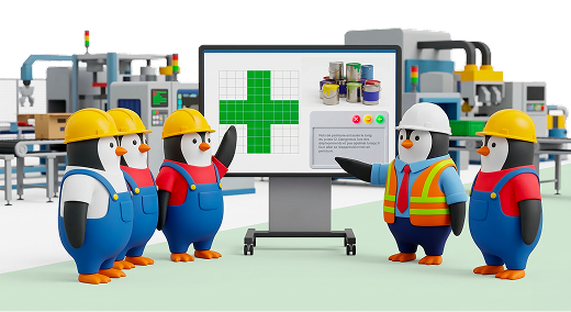 7 outils pour rendre vos réunions de production réellement efficaces 2 Illustration d'une croix de sécurité digitale dans l'atelier